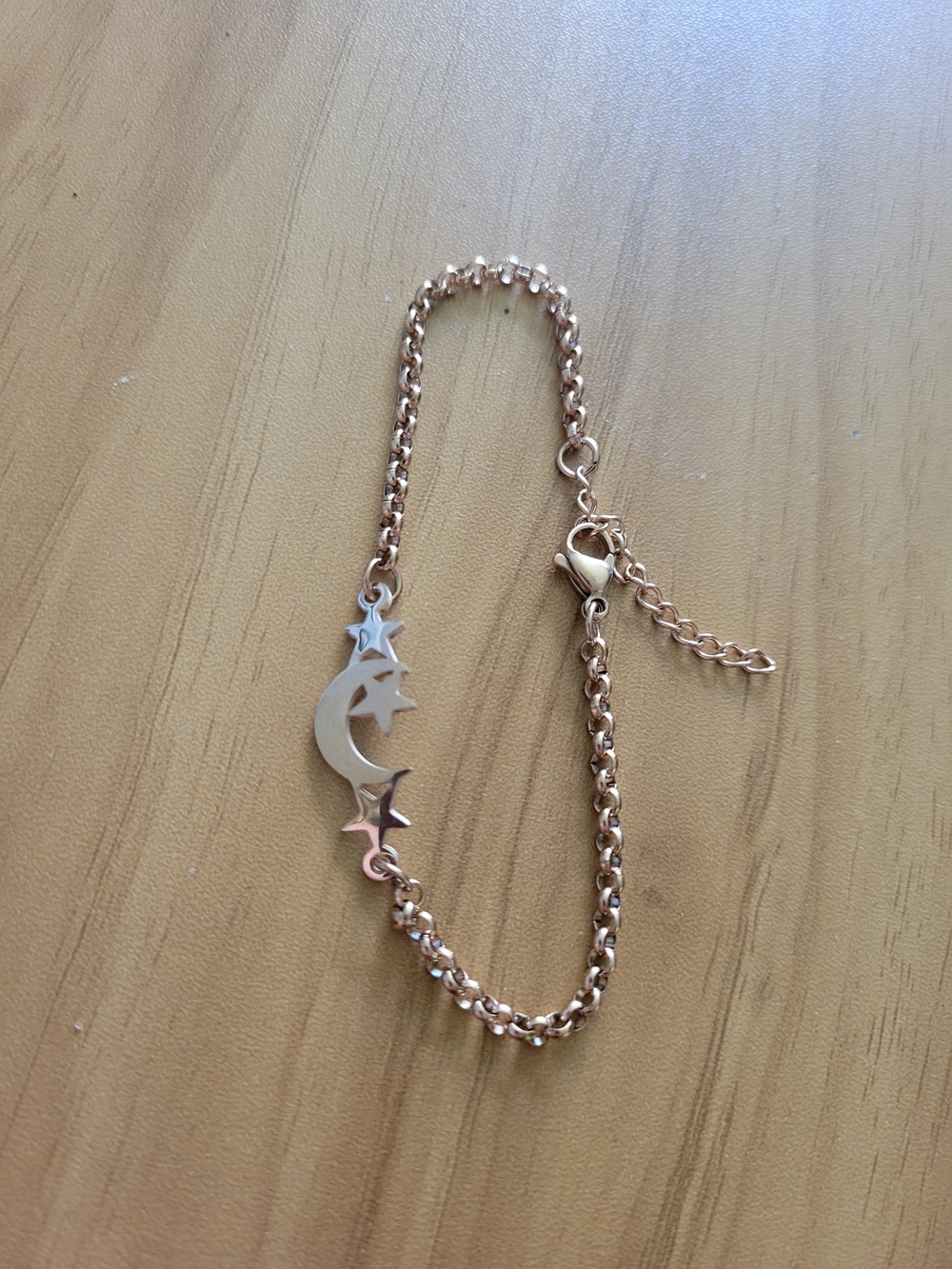 🍁NEW🍁 Rose Gold Stainless Steel Moon & Star Bracelet - Women's Jewelry